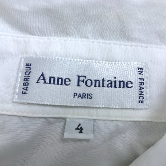 Anne Fontaine white button up wrap tie long sleeve shirt top made in France 4 - Picture 8 of 8